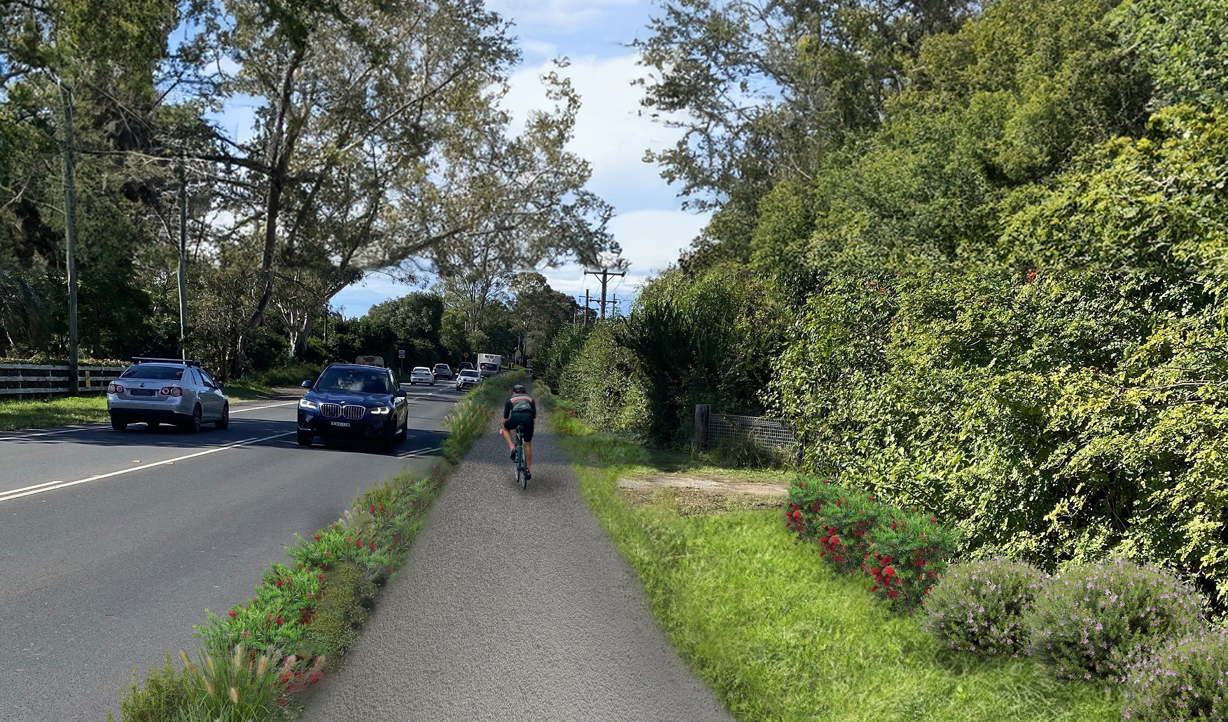 Impression of Male cyclist using the new cycleway