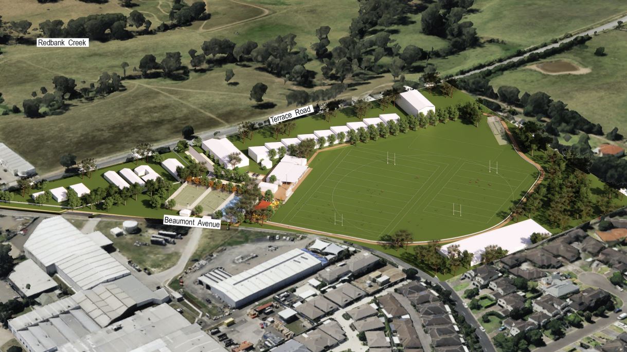 Impression of proposed upgrade to Turnbull Oval