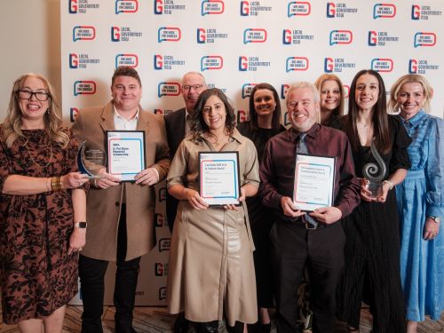 Picture of Hawkesbury City Council staff with their LGNSW Awards