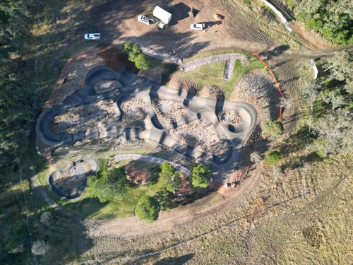 An aerial view of the new pump track