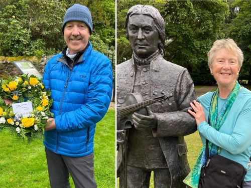 Picture of cousins Stephen and Barbara Gow on their UK travels. Photo courtesy B & S Gow.