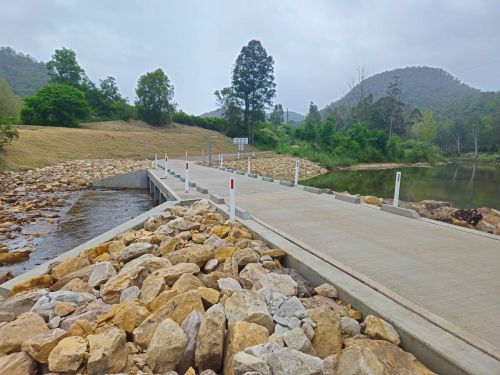 Image of the completed Gorricks Run Causeway